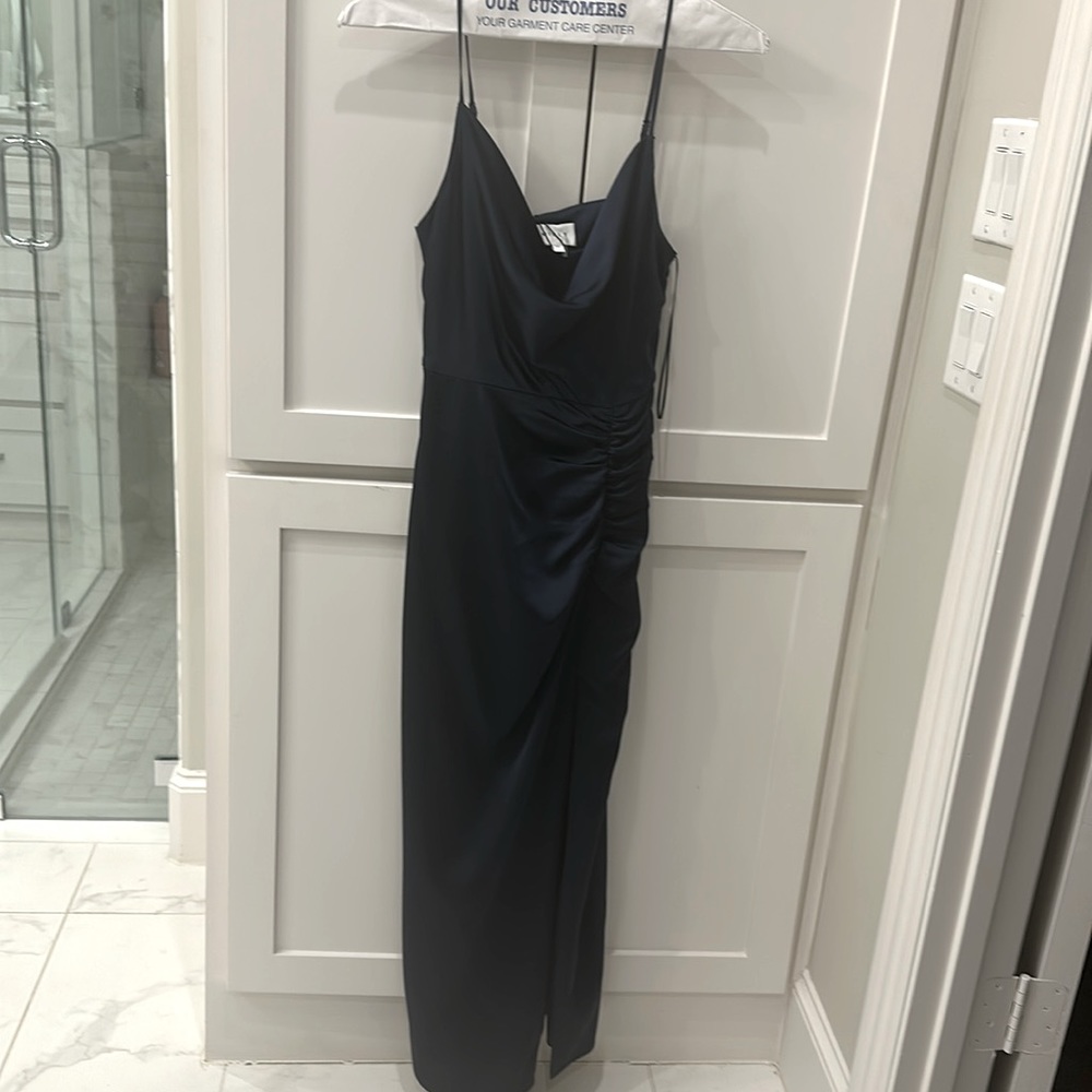 NWT MILLY navy blue Lilliana slip dress size 4